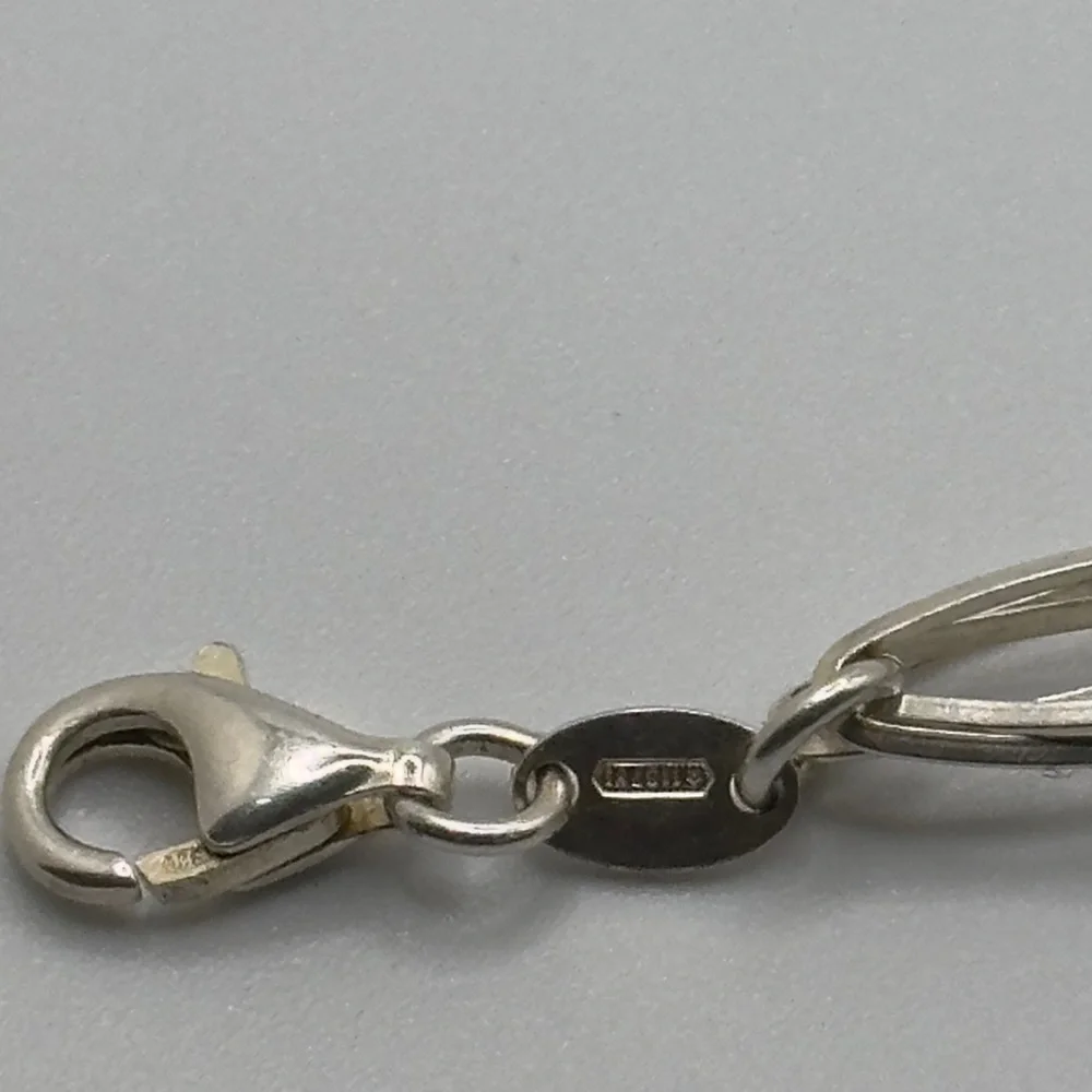 925 Italy Sterling Silver Oval Link Multi-Strand Chain Bracelet 7" 6g - Picture 8 of 11